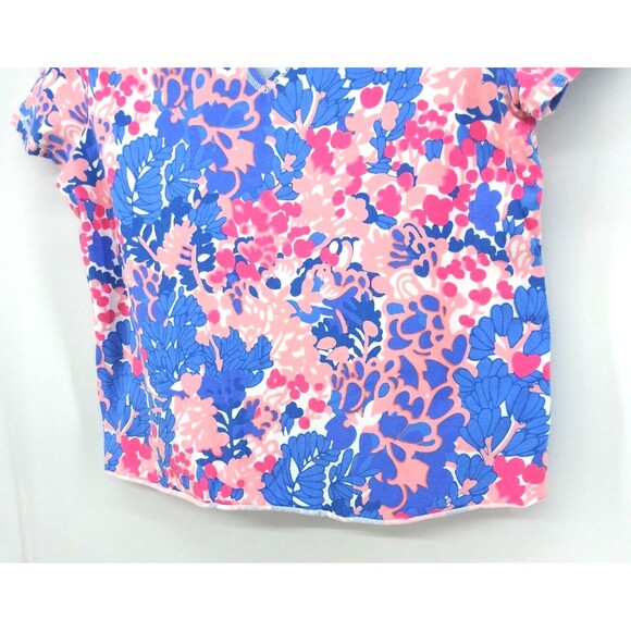 Talbots Shirt Womens Size M Multicolor Short Sleeve V-Neck Pullover Top - Picture 6 of 6